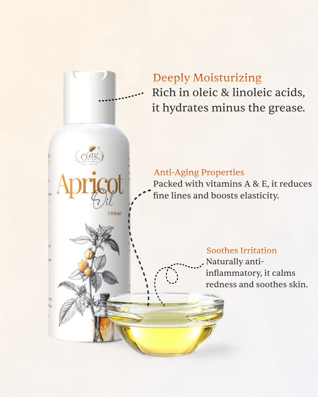 Apricot Oil for Radiant Skin rich in Vitamin C & E (100ml)