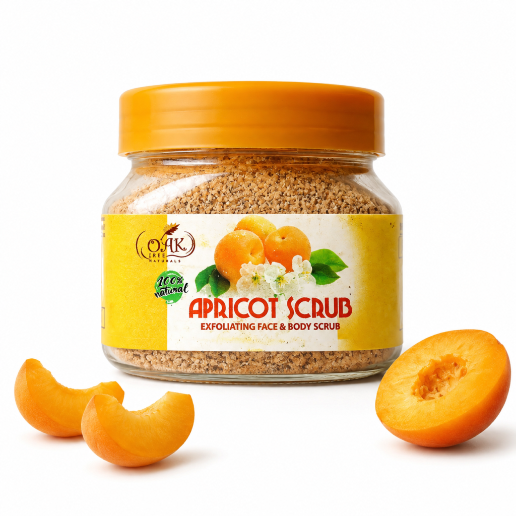 apricot scrub oak tree 100g exfoliating jar